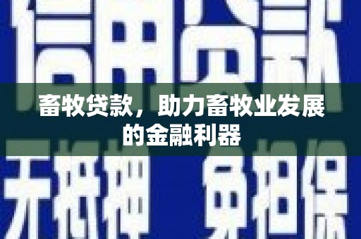 建邺畜牧贷款，助力畜牧业发展的金融利器