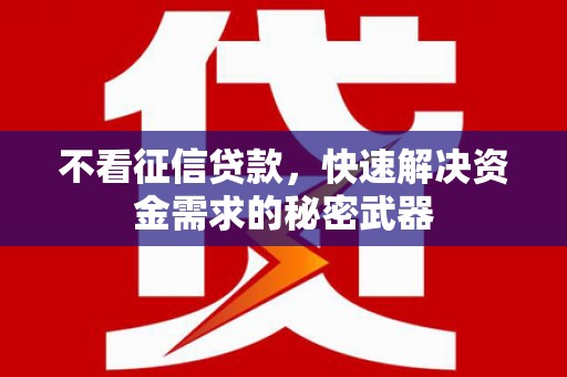 建邺不看征信贷款，快速解决资金需求的秘密武器
