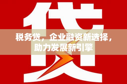 建邺税务贷，企业融资新选择，助力发展新引擎