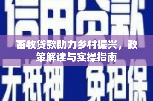 建邺畜牧贷款助力乡村振兴，政策解读与实操指南