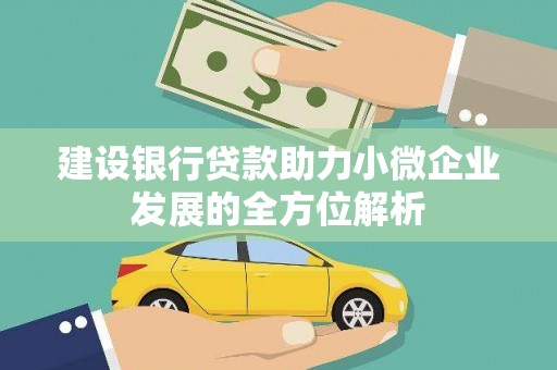 建邺建设银行贷款助力小微企业发展的全方位解析